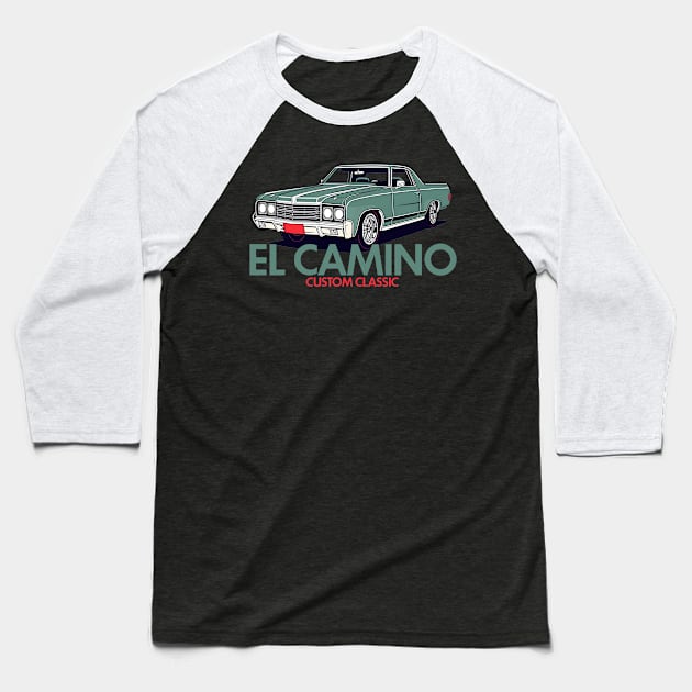 Custom Classic El Camino Baseball T-Shirt by Quotee